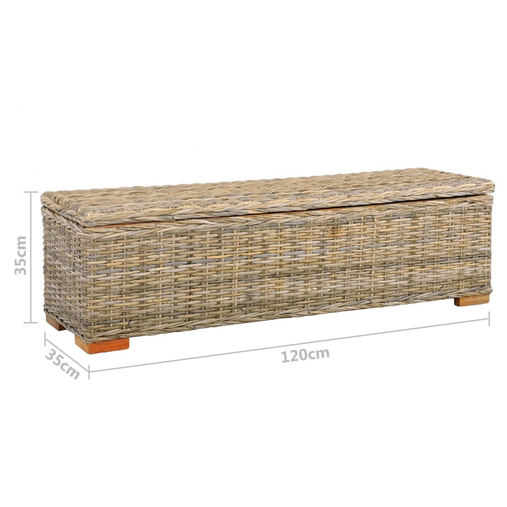 Storage Box 120 cm Kubu Rattan and Solid Mango Wood